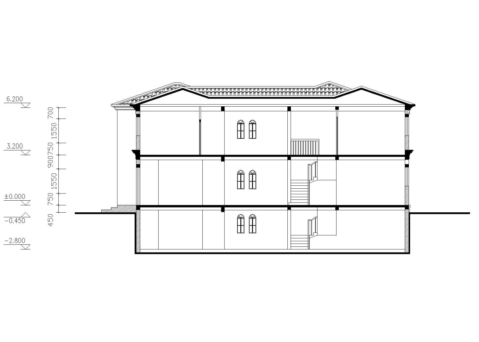 现代二层独栋别墅建筑施工图（CAD）施工图下载【ID:149891105】