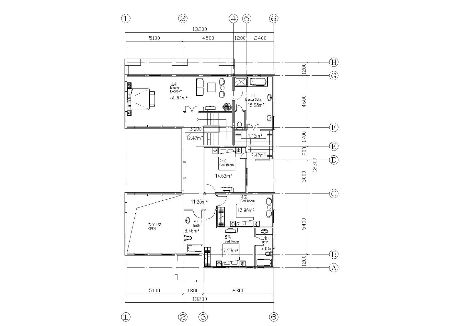 现代二层独栋别墅建筑施工图（CAD）施工图下载【ID:149891105】