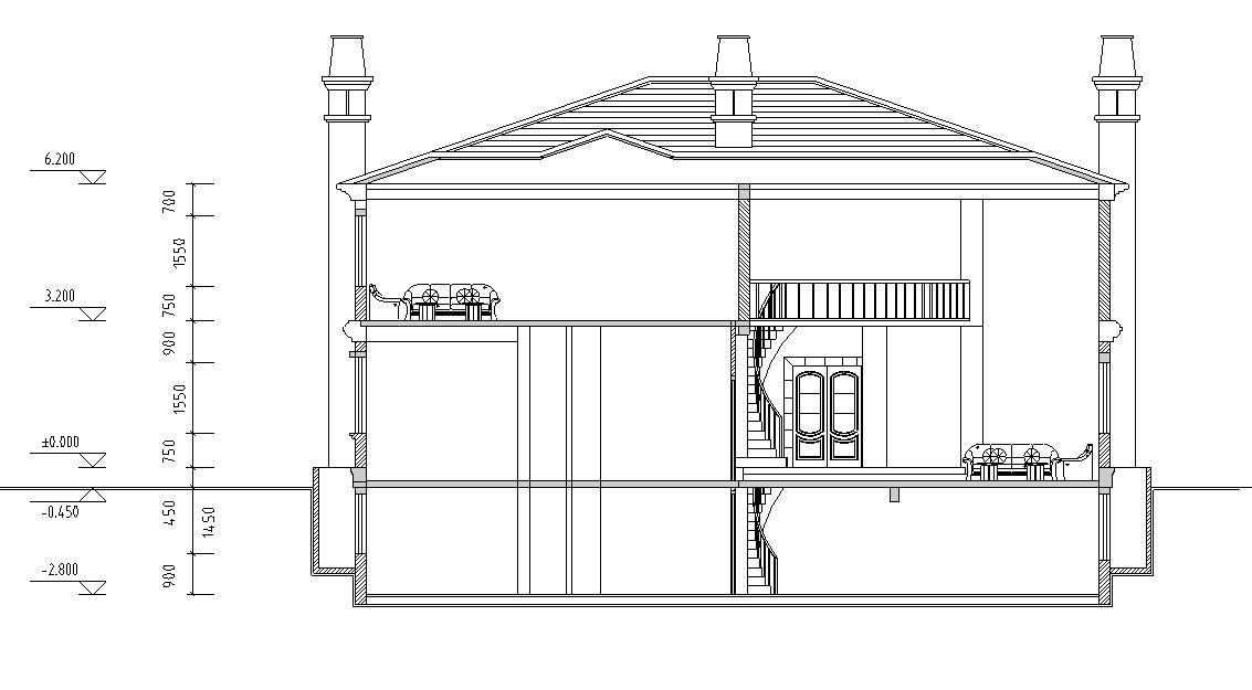 [广东]2层独栋别墅建筑施工图设计cad施工图下载【ID:149889162】