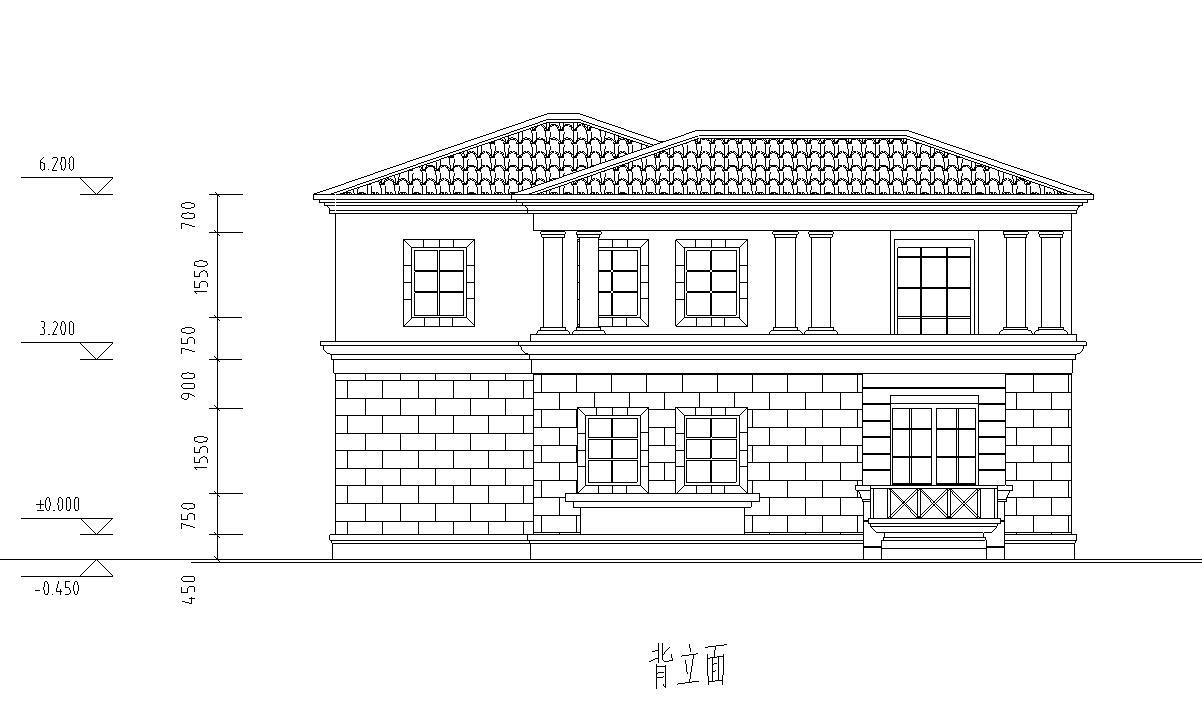 [广东]2层独栋别墅建筑施工图设计cad施工图下载【ID:149889162】