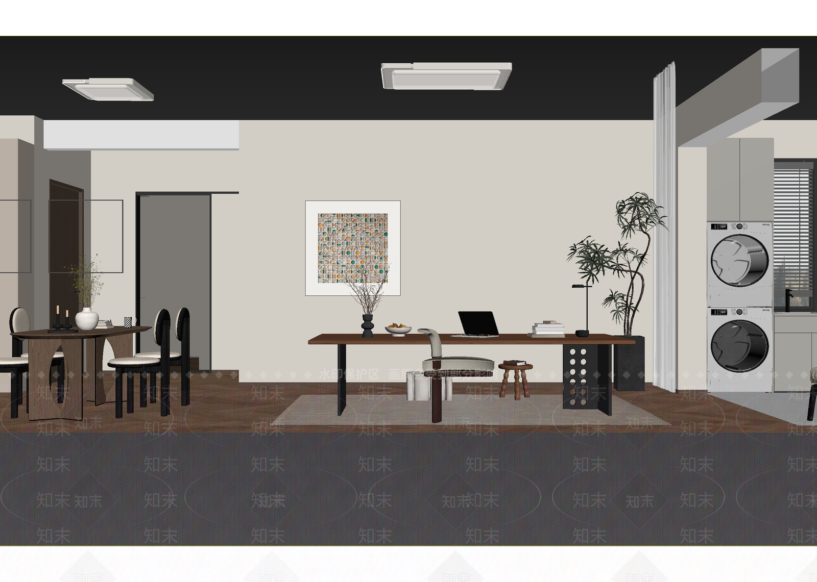 法式客餐厅3D模型下载【ID:1215053289】