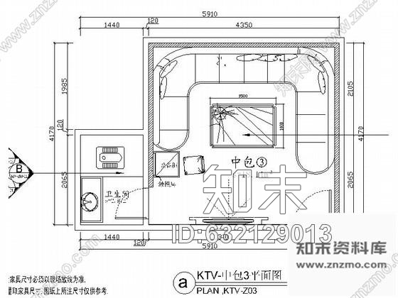 施工图豪华KTV包厢室内装修图Ⅵcad施工图下载【ID:632129013】