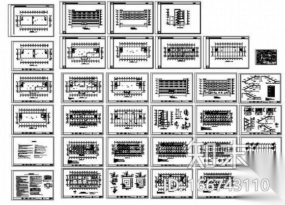 重庆某钢结构分公司职工宿舍楼全套图纸cad施工图下载【ID:166743110】