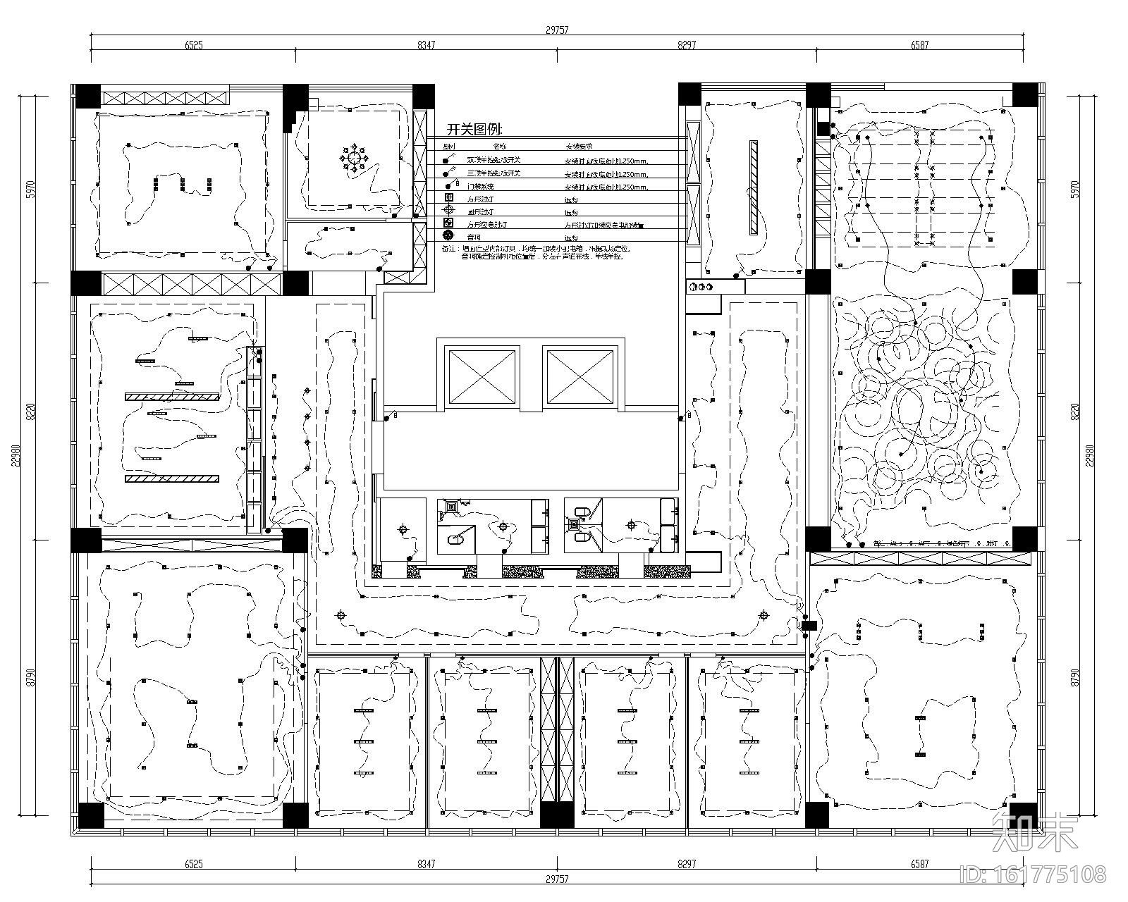 [山东]混搭--黄海城市花园七层办公平面装修施工图+效果...cad施工图下载【ID:161775108】