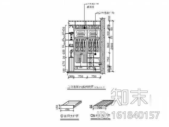 [东莞]现代风格两居室室内装修图（含效果）cad施工图下载【ID:161840157】