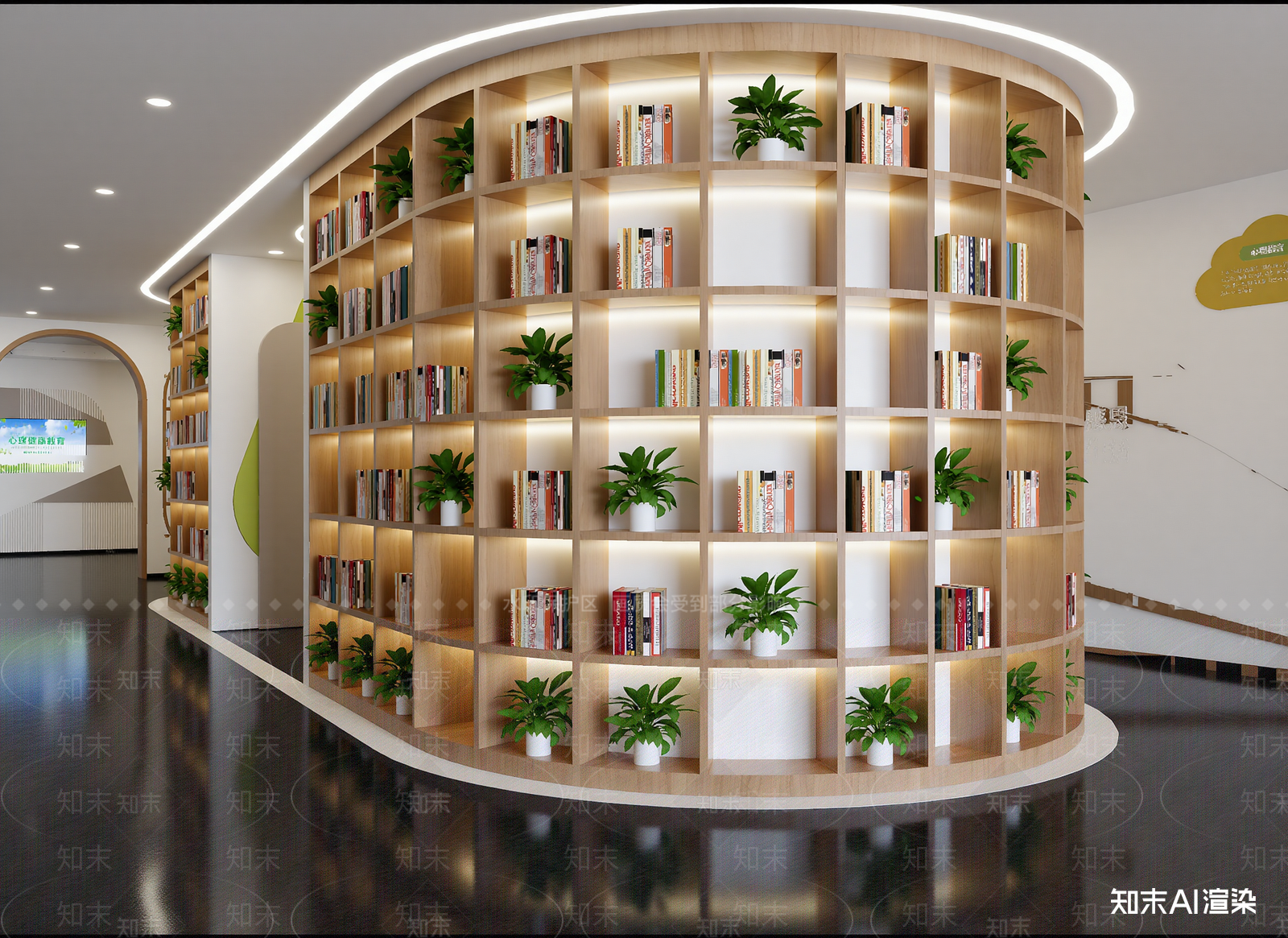 现代图书馆3D模型下载【ID:1214301663】