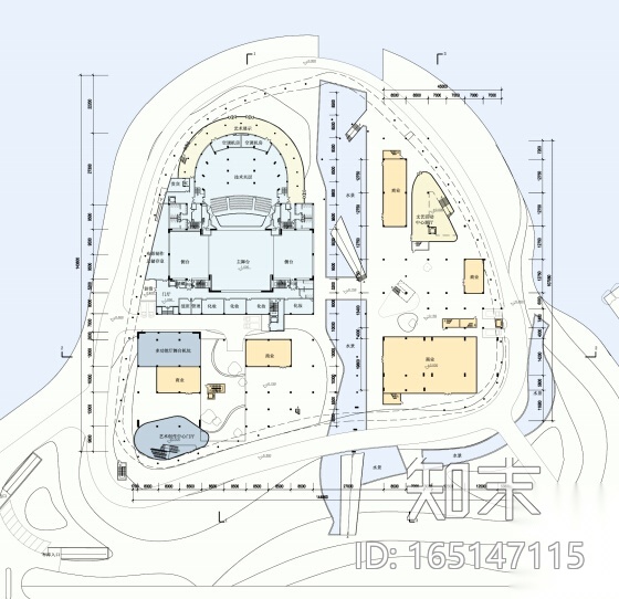 [江苏]盐城文化艺术中心（CAD+文本）cad施工图下载【ID:165147115】