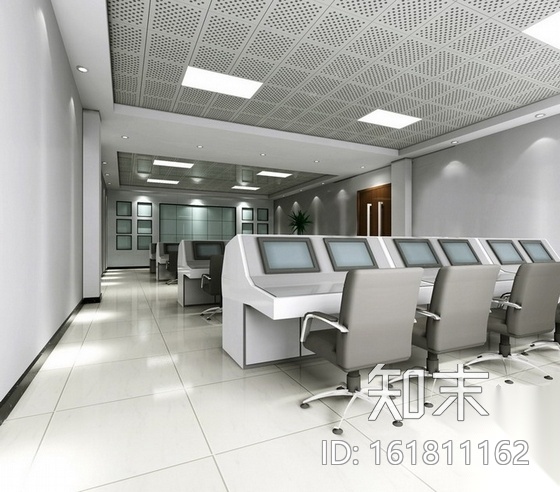 [四平]现代风格发电中心综合办公楼装修图（含效果）cad施工图下载【ID:161811162】
