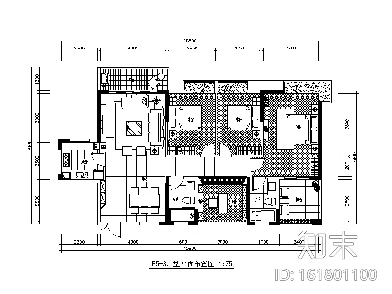 [广东]新中式风格别墅设计CAD施工图（含效果图）cad施工图下载【ID:161801100】