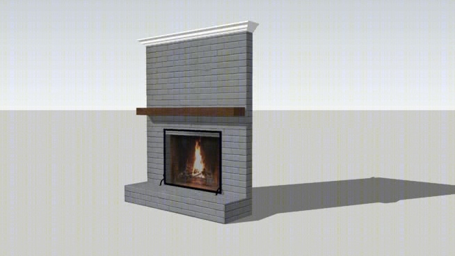 壁炉墙SU模型下载【ID:930222602】