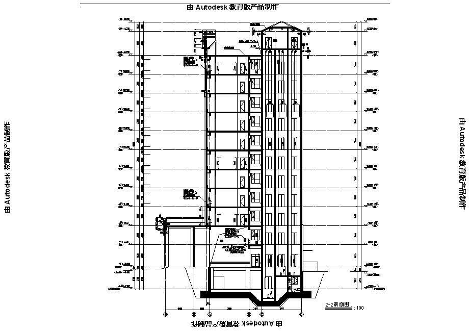 [宁夏]高层框架剪力墙结构老年公寓及配楼建筑施工图cad施工图下载【ID:165923180】