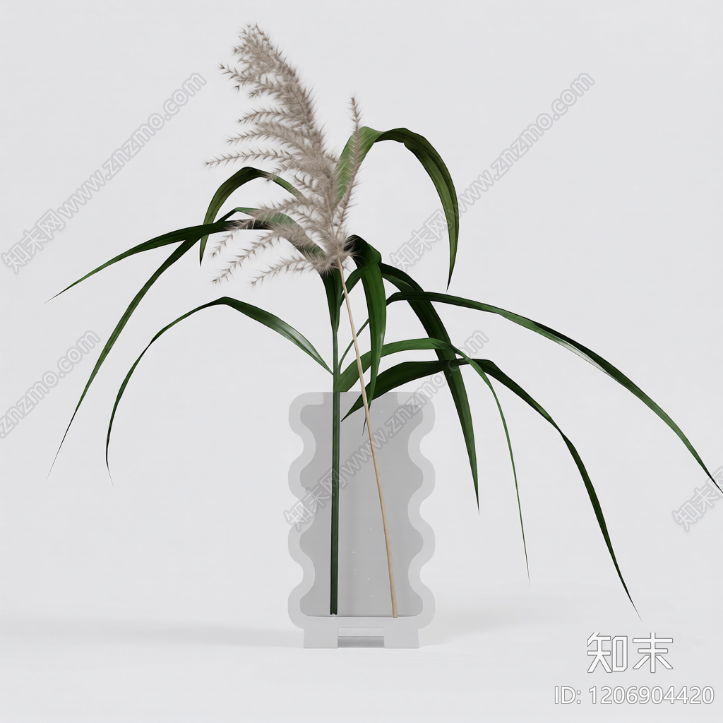 盆栽芦苇装饰3D模型下载【ID:1206904420】