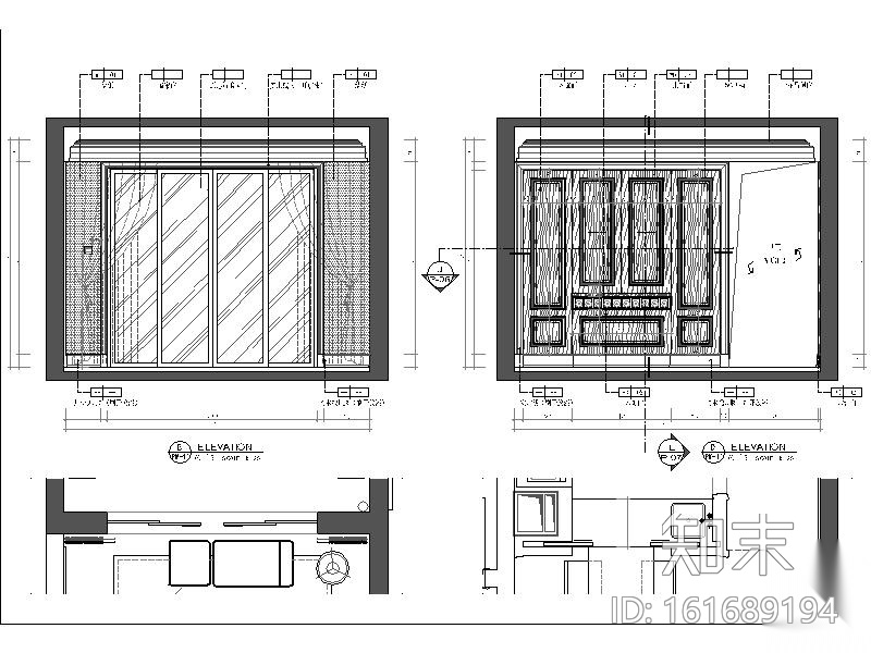 [深圳]小清新风格住宅室内设计施工图（含效果图+物料...施工图下载【ID:161689194】