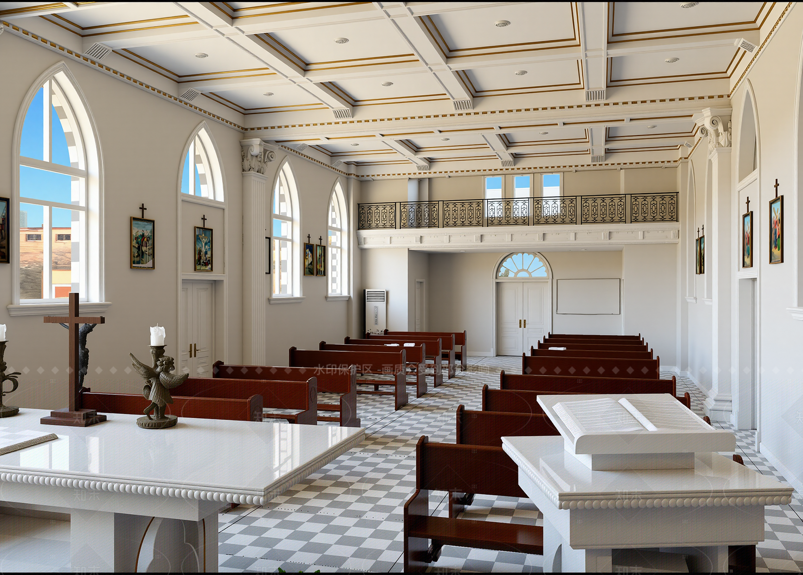 欧式古典其他建筑外观3D模型下载【ID:1214595739】