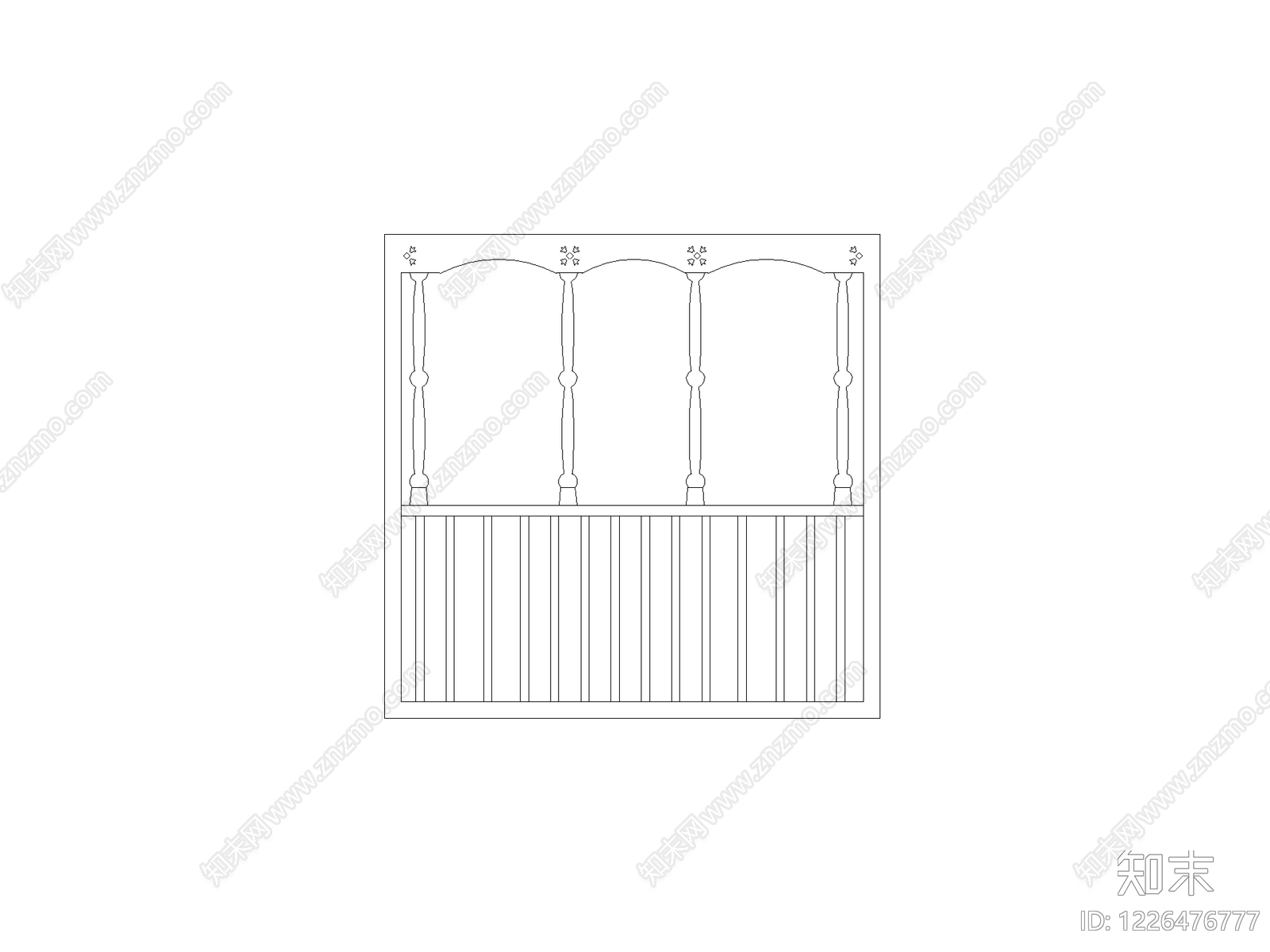 楼梯栏杆扶手cad施工图下载【ID:1226476777】