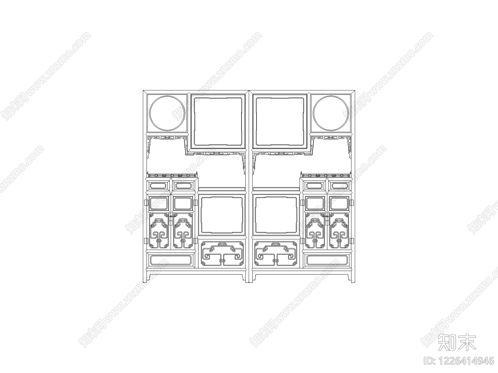 柜子平立面cad施工图下载【ID:1226414946】