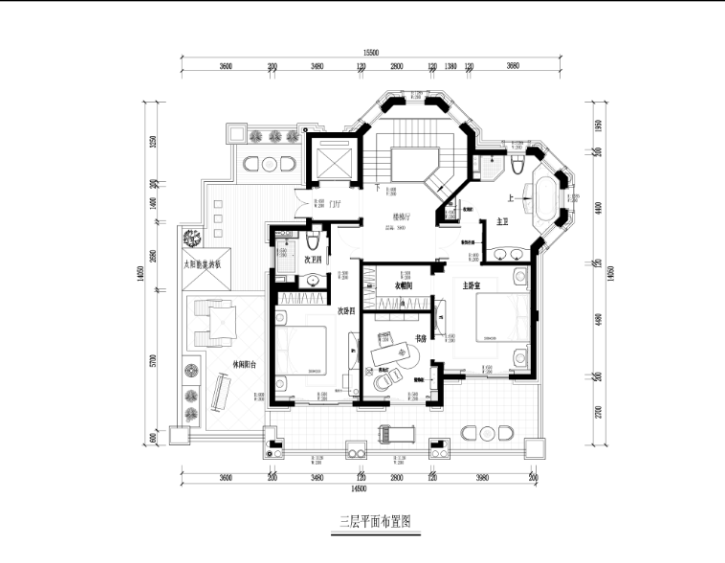 江苏常州大名城别墅室内装修设计效果图cad施工图下载【ID:161787170】