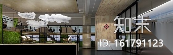 [原创]福州绿色清新主题办公空间施工图（含效果图）cad施工图下载【ID:161791123】