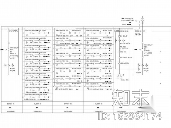 大型项目供配电工程全套电气图纸(含完整二次控制原理图...cad施工图下载【ID:165964174】