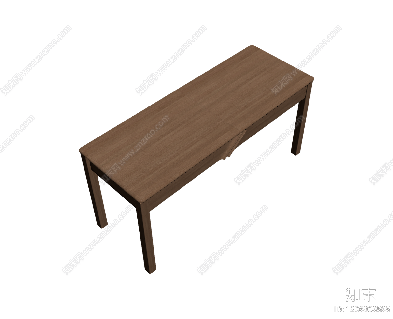 木质餐桌带抽屉3D模型下载【ID:1206908585】