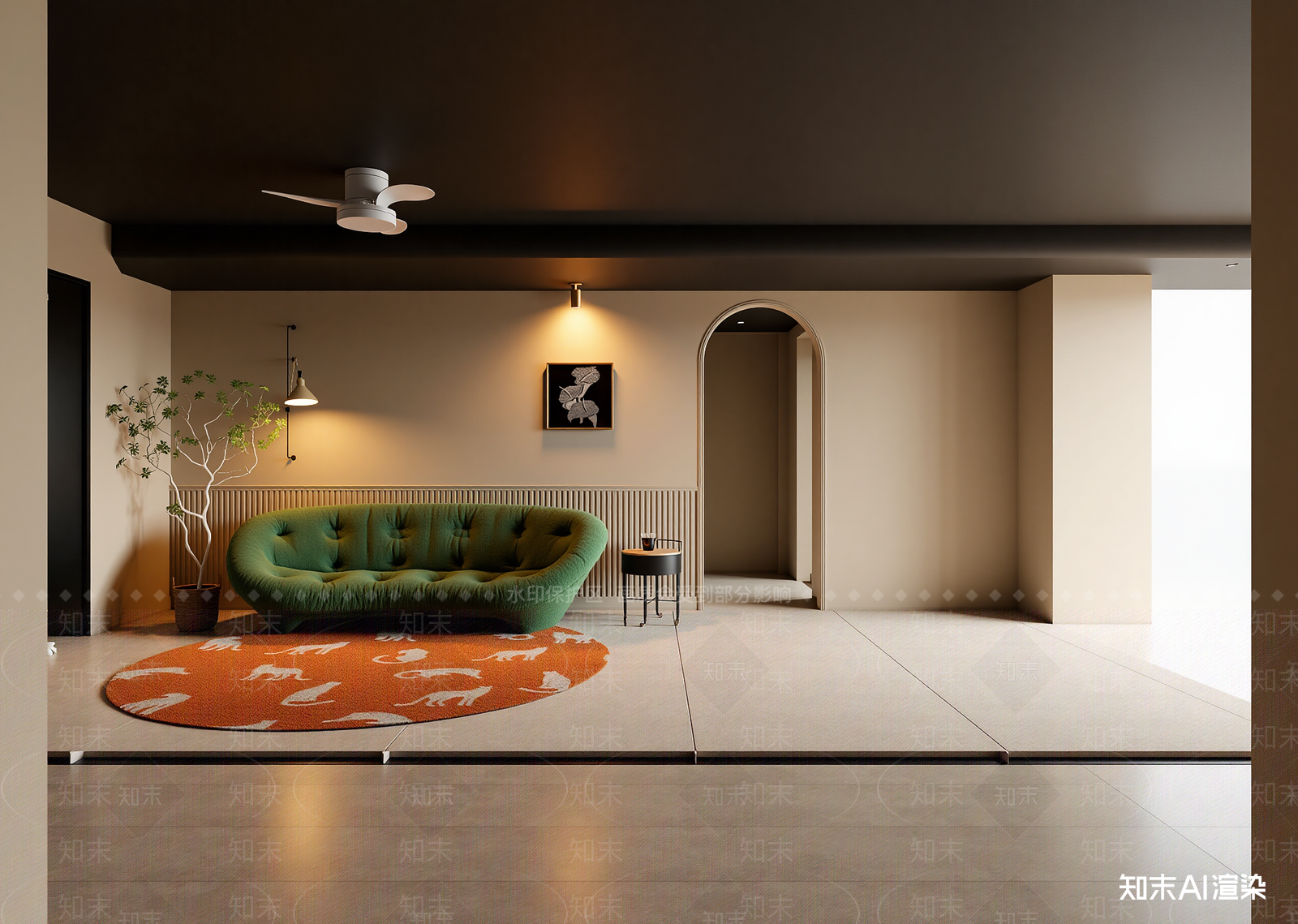 奶油家居客厅3D模型下载【ID:1221927403】