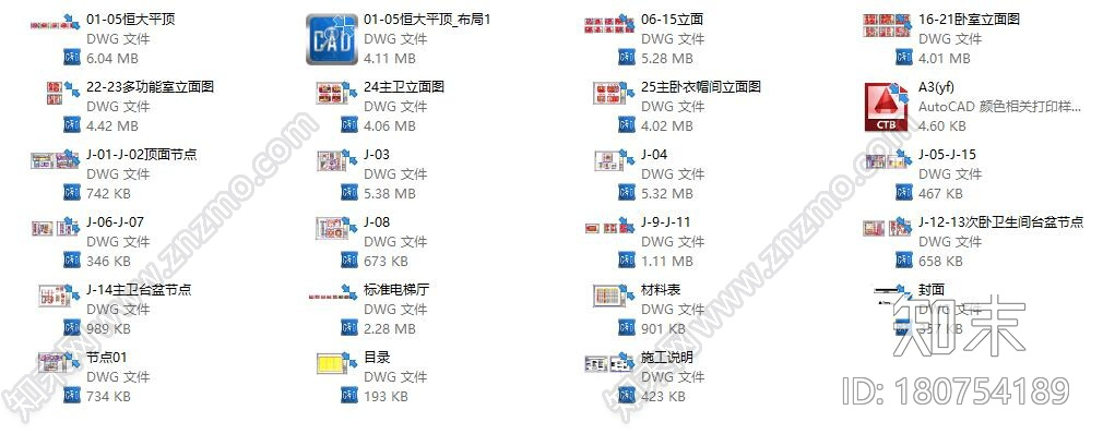 [吉林]欧式风格恒大华府样板房装修施工图（附效果图）cad施工图下载【ID:180754189】