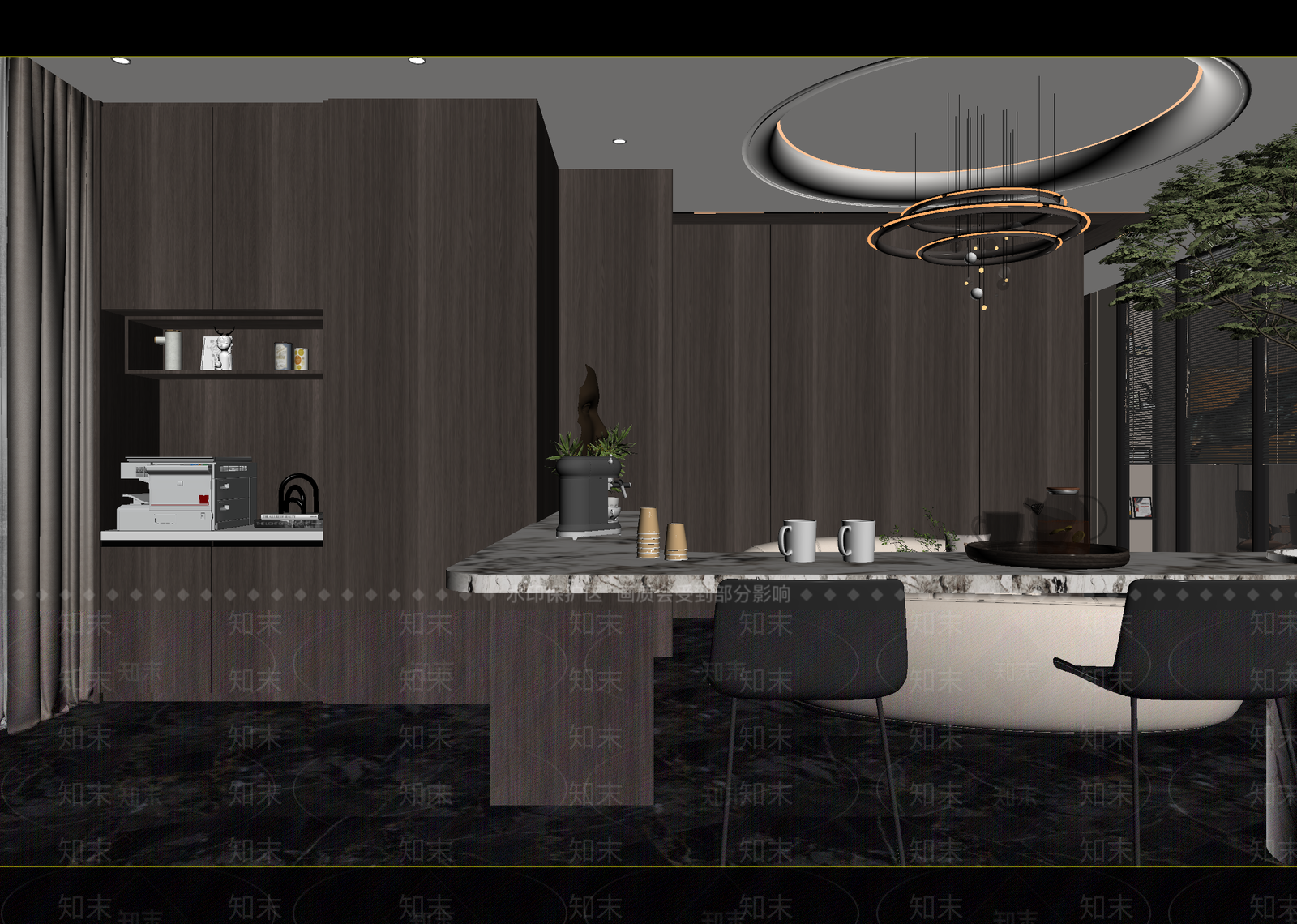 现代茶水间3D模型下载【ID:1215170822】