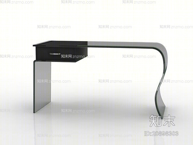 现代黑色玻璃电脑桌3D模型下载【ID:20898303】