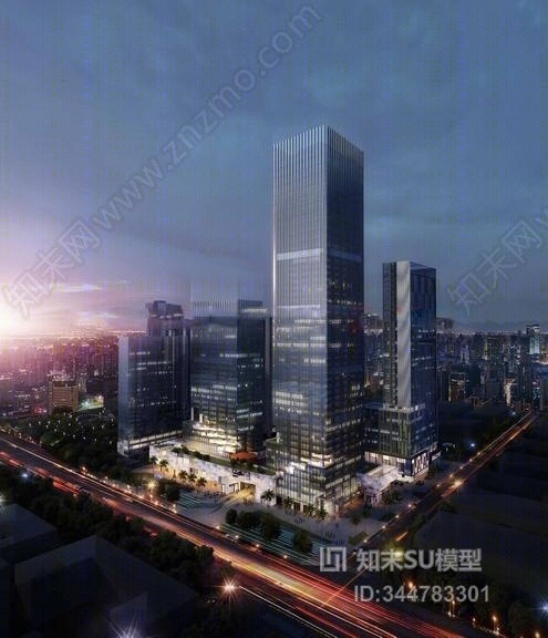 深圳招商中环综合体SU模型下载【ID:344783301】