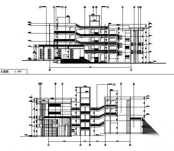 某四层学生活动中心建筑方案图cad施工图下载【ID:165740186】