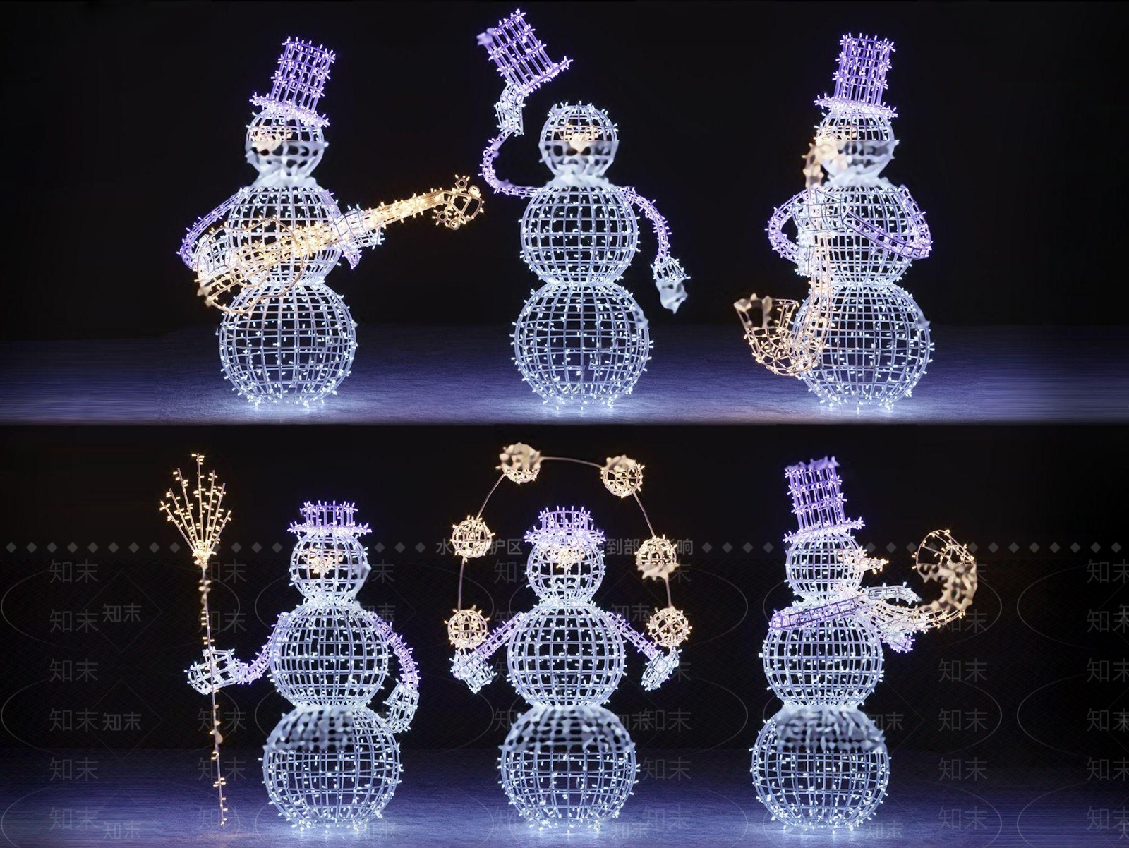 现代雪人景观灯3D模型下载【ID:1107601839】