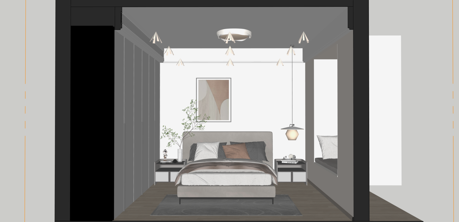 现代次卧SU模型下载【ID:1216035018】