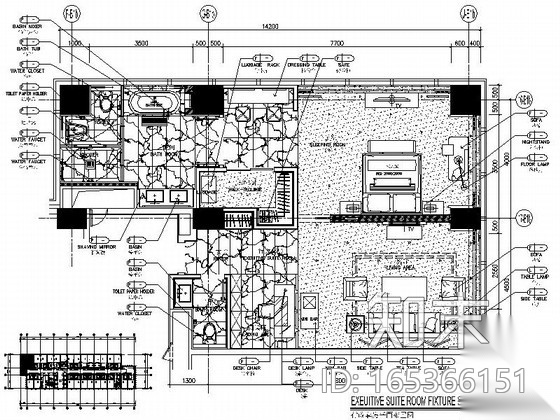 [云南]现代化五星级酒店行政套房室内装修CAD施工图（含...施工图下载【ID:165366151】