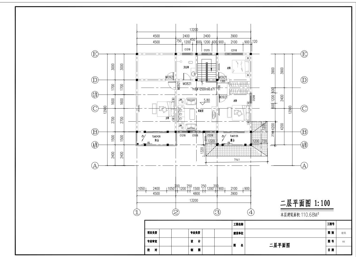 现代中式风格二层别墅建筑设计（效果图+施工图）施工图下载【ID:167240157】