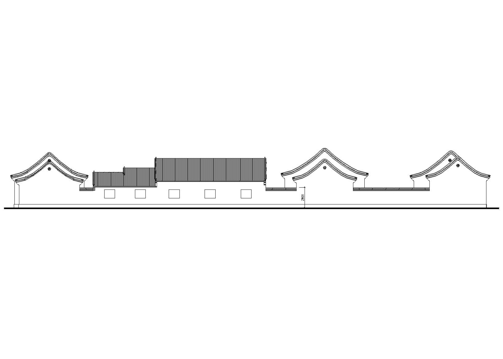 仿古四合院办公建筑施工图（CAD）施工图下载【ID:149932191】