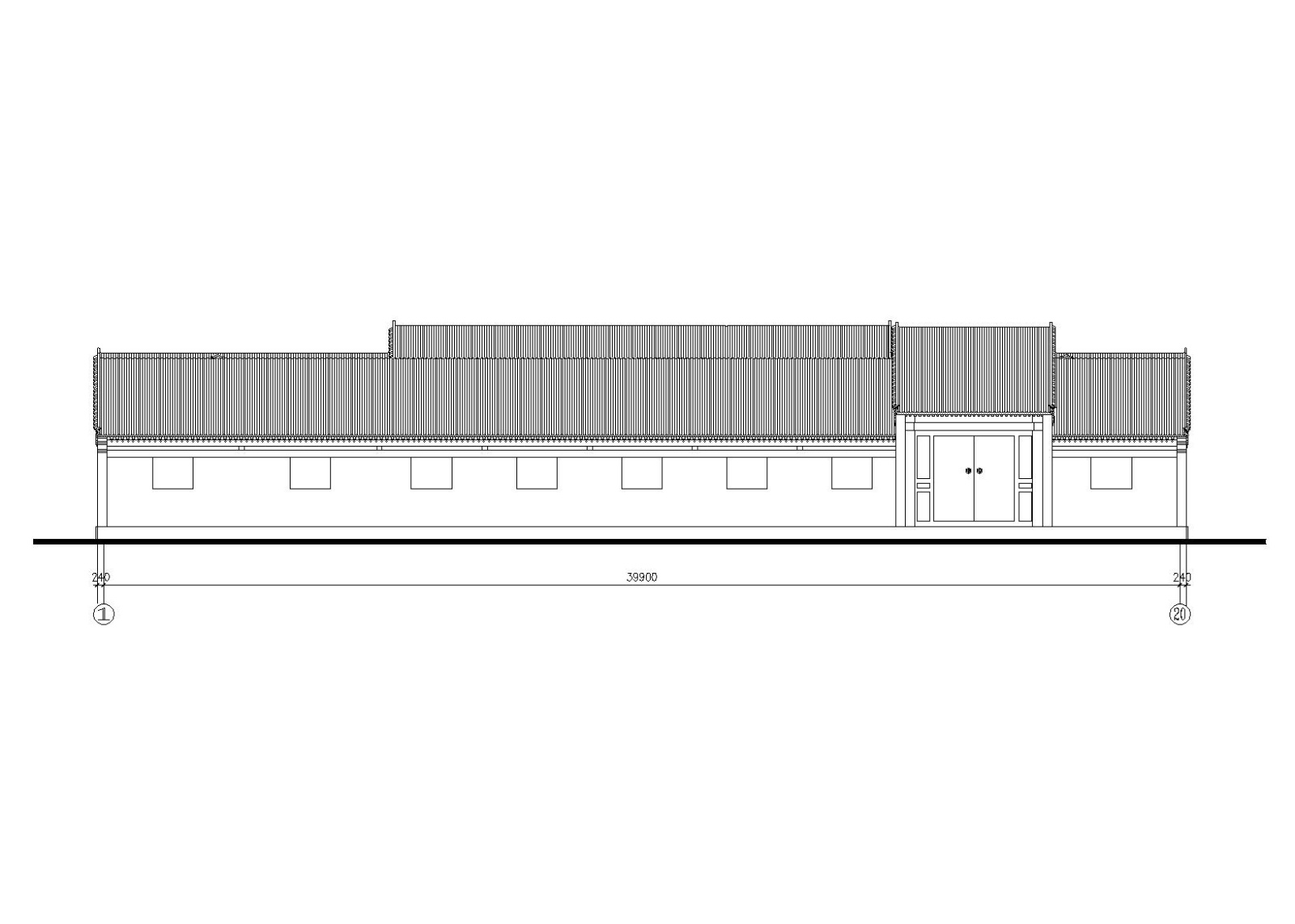 仿古四合院办公建筑施工图（CAD）施工图下载【ID:149932191】