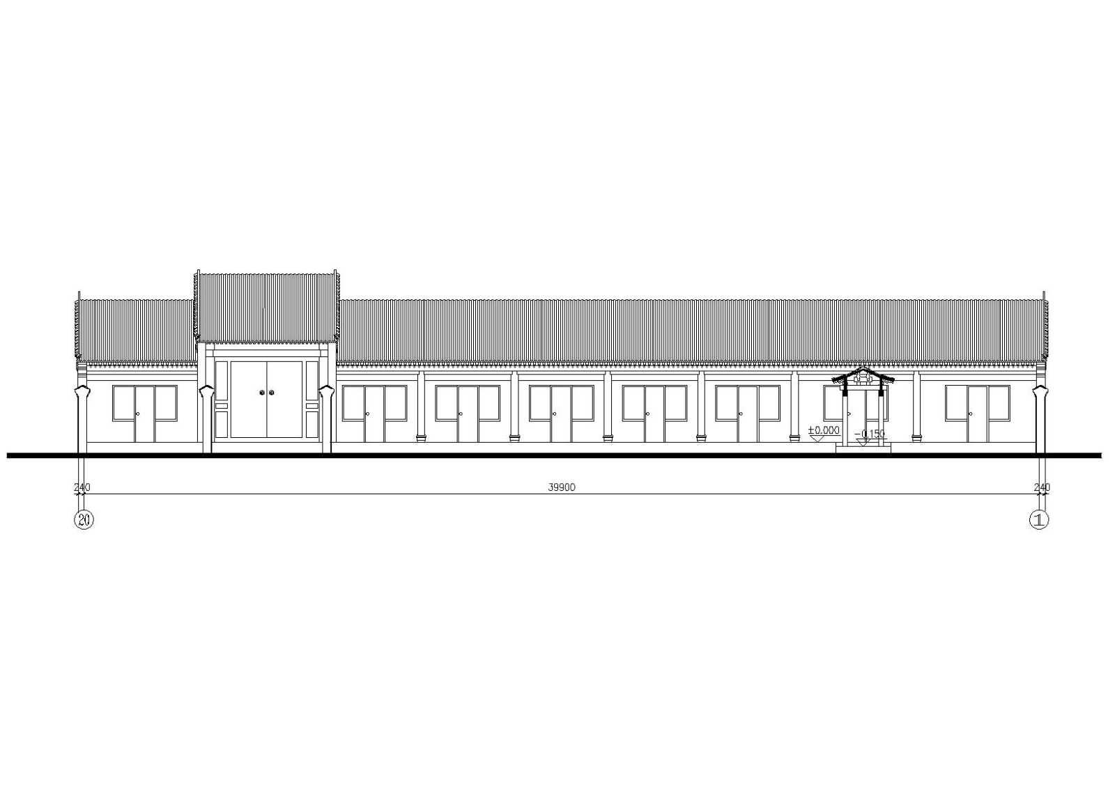 仿古四合院办公建筑施工图（CAD）施工图下载【ID:149932191】