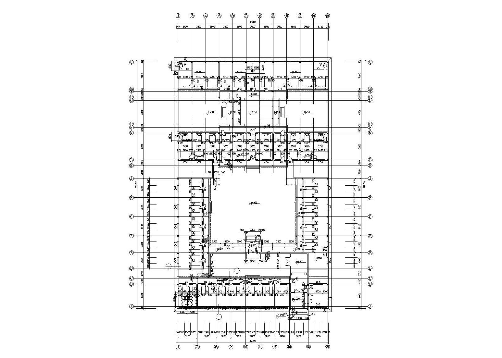 仿古四合院办公建筑施工图（CAD）施工图下载【ID:149932191】