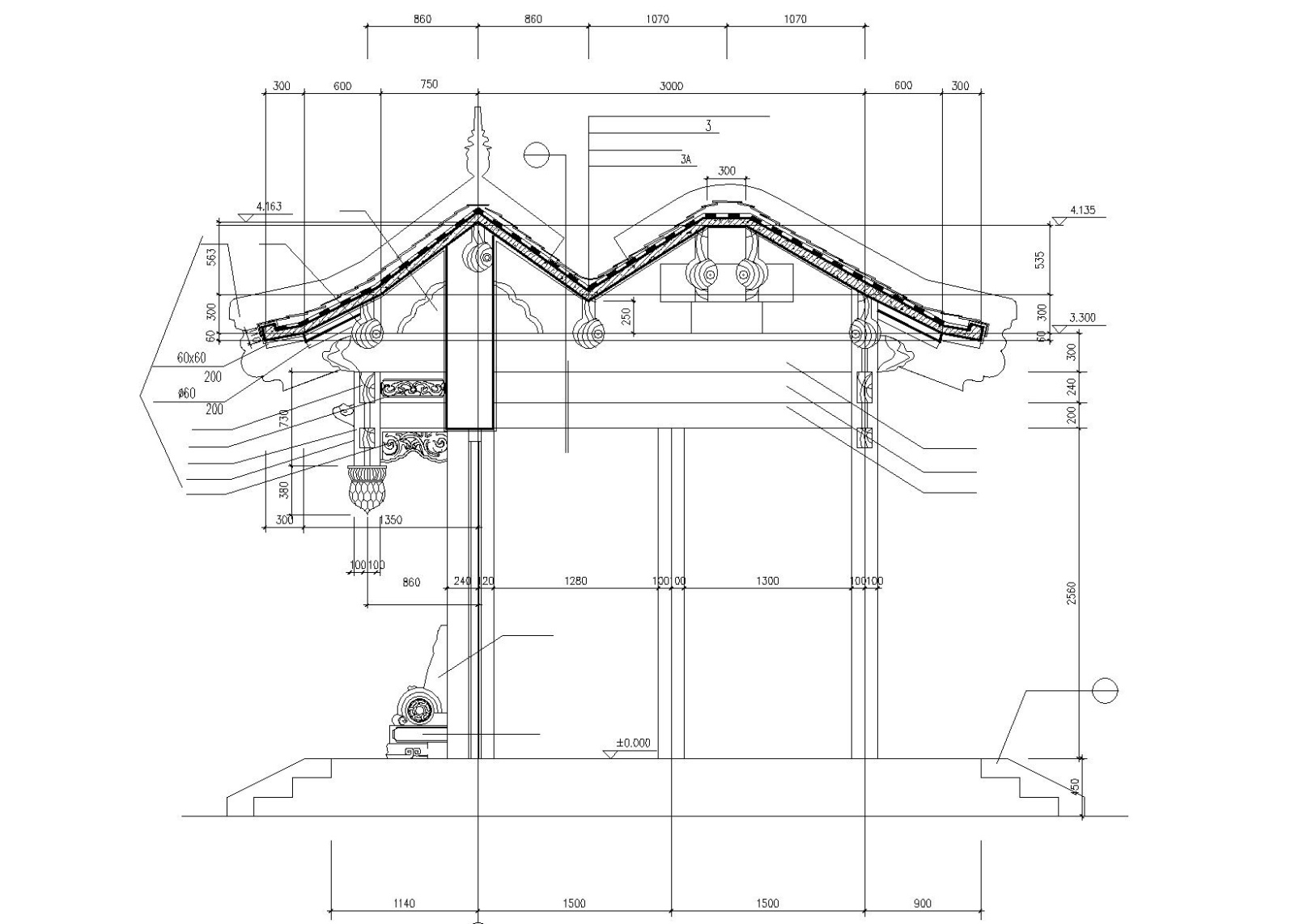 仿古四合院办公建筑施工图（CAD）施工图下载【ID:149932191】