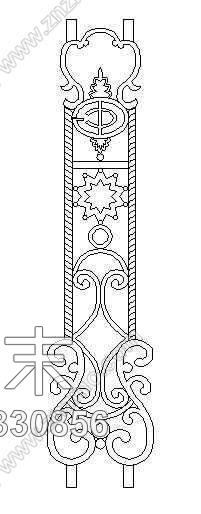 图块/节点铁艺栏杆cad施工图下载【ID:832330856】