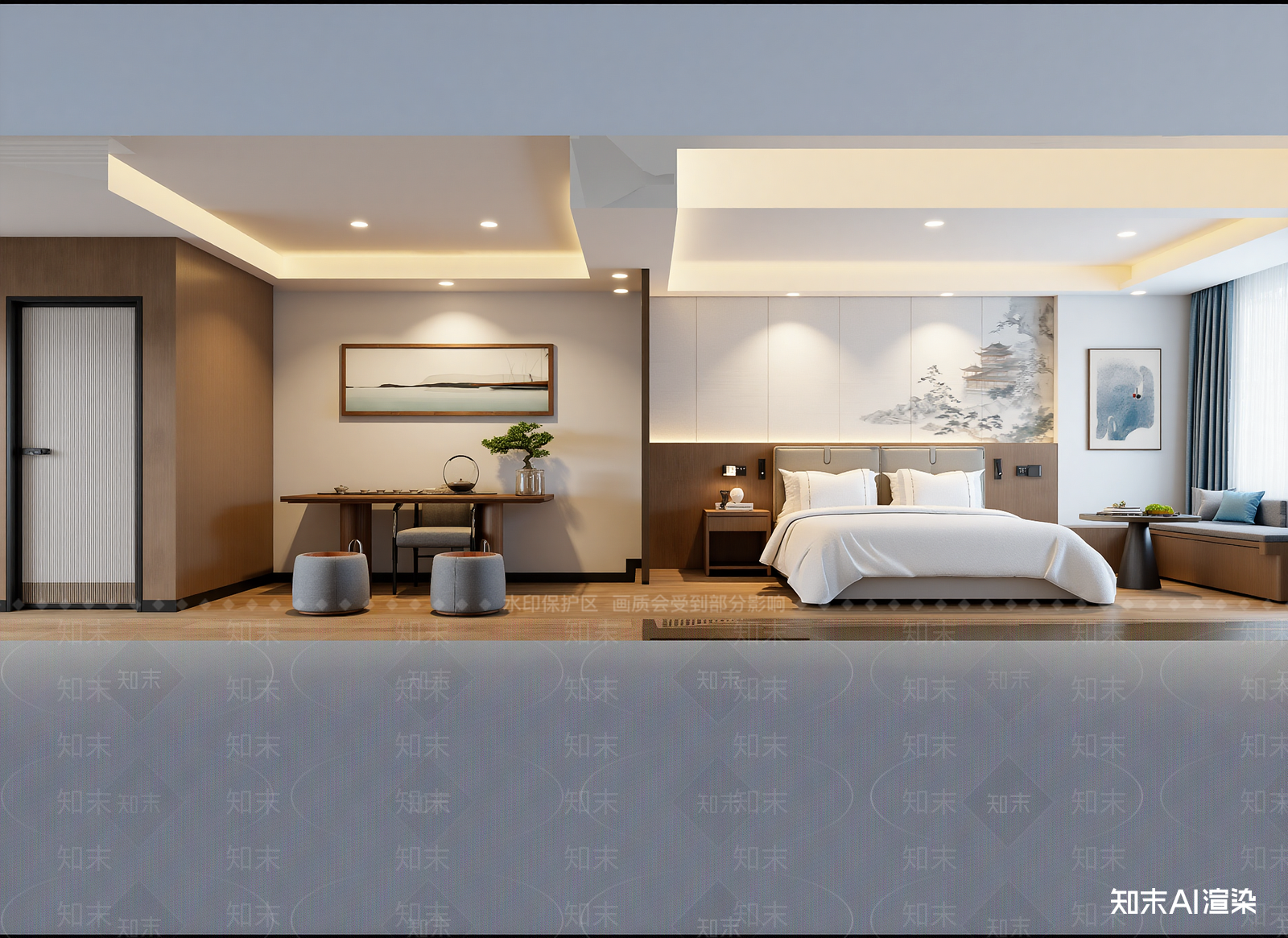 现代酒店客房3D模型下载【ID:1215054820】