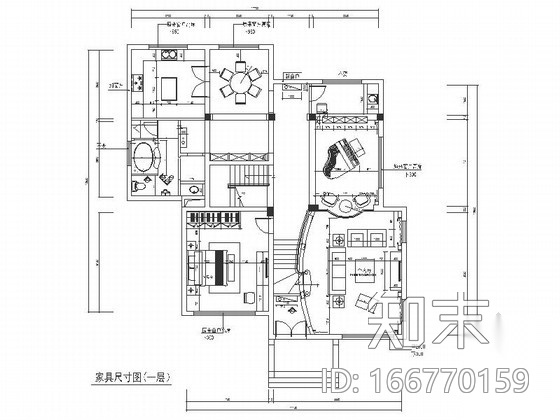 [江苏]精品豪华大宅纯净色彩美式古典风格独栋别墅室内装...cad施工图下载【ID:166770159】