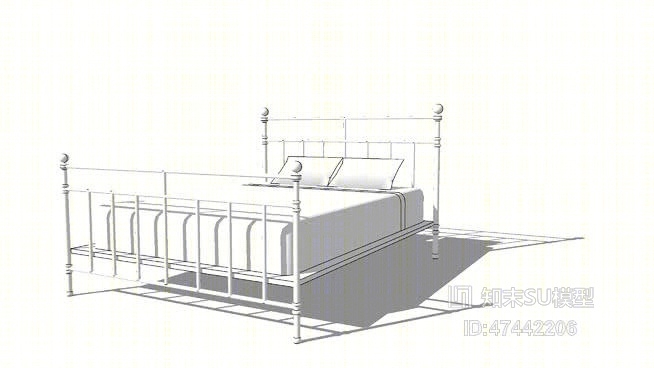单人床SU模型下载【ID:517986187】