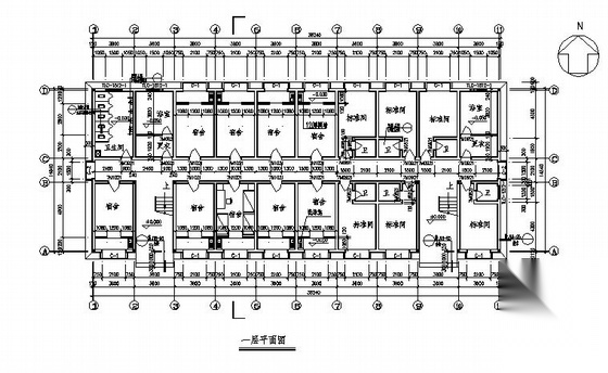 某高校四层宿舍楼建筑结施施工图cad施工图下载【ID:167238125】