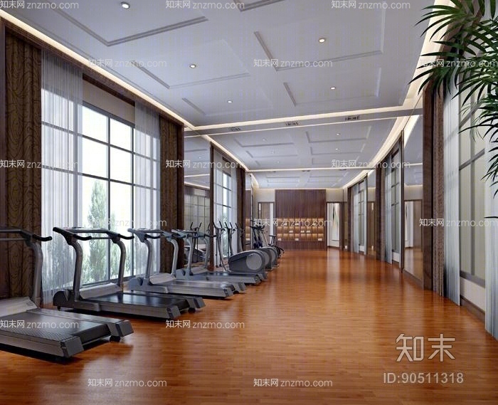 灰色跑步机3D模型下载【ID:90511318】
