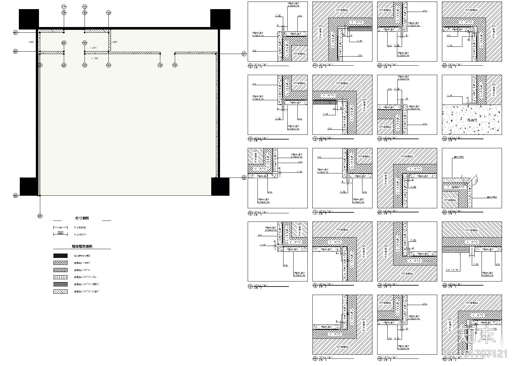 武汉某进口休闲服装品牌店铺室内设计施工图cad施工图下载【ID:161707121】