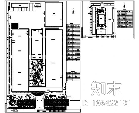 某家具有限公司厂区绿化平面图cad施工图下载【ID:166422191】