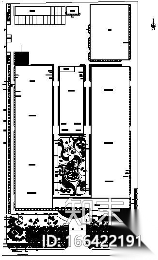 某家具有限公司厂区绿化平面图cad施工图下载【ID:166422191】