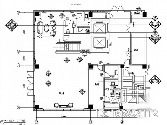 [江苏]工业园区现代商务酒店大堂及餐饮部分室内施工图（...cad施工图下载【ID:166994112】