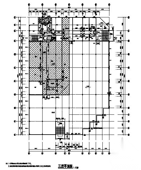 [广东中大某学院]三层大食堂建筑施工图施工图下载【ID:166456107】